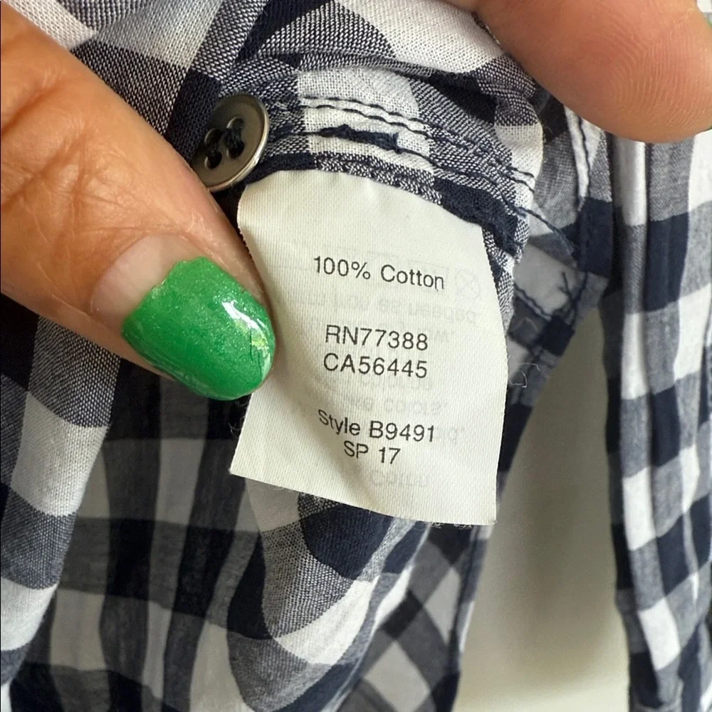 J. Crew Navy and White Plaid Men's Shirt